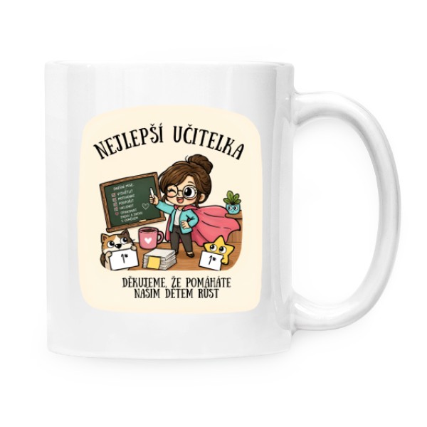 Hrnek malý bílý s potiskem PRO UČITELKU 